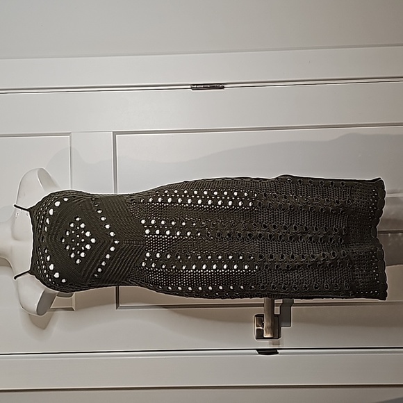 NWT Aerie Olive Green Crochet Dress - Picture 3 of 11